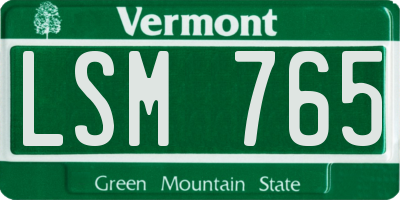 VT license plate LSM765