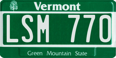 VT license plate LSM770