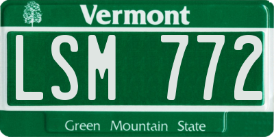 VT license plate LSM772