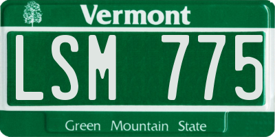 VT license plate LSM775