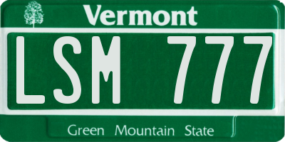 VT license plate LSM777