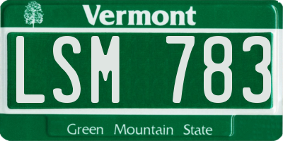 VT license plate LSM783