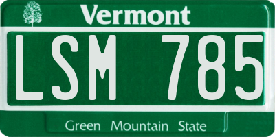 VT license plate LSM785