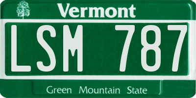 VT license plate LSM787