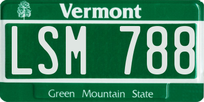 VT license plate LSM788