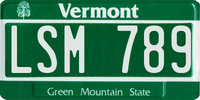 VT license plate LSM789