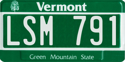 VT license plate LSM791