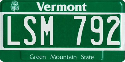 VT license plate LSM792