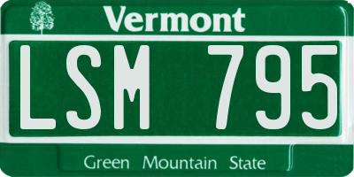 VT license plate LSM795