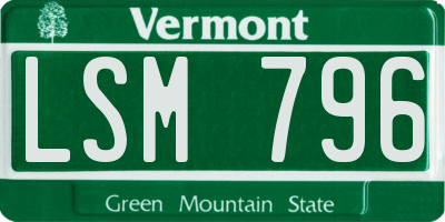 VT license plate LSM796