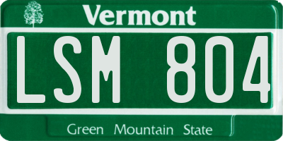 VT license plate LSM804