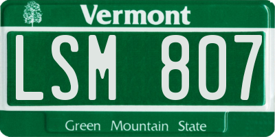 VT license plate LSM807
