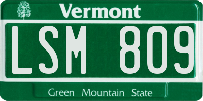 VT license plate LSM809