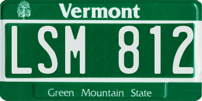 VT license plate LSM812