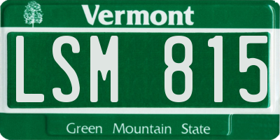 VT license plate LSM815