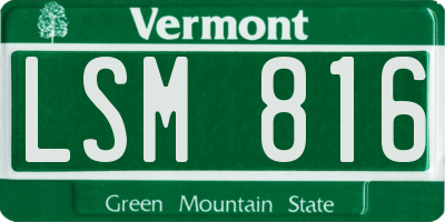 VT license plate LSM816