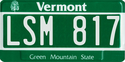 VT license plate LSM817