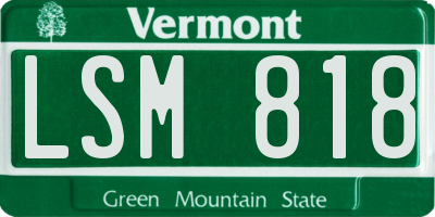 VT license plate LSM818