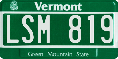 VT license plate LSM819