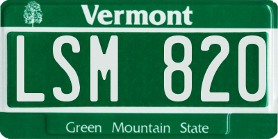 VT license plate LSM820
