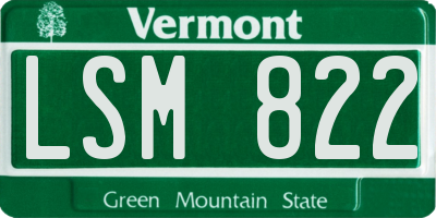 VT license plate LSM822