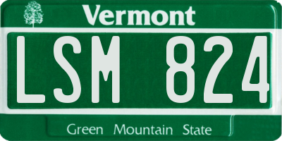 VT license plate LSM824