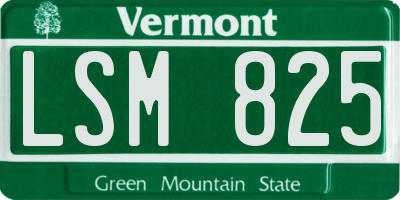 VT license plate LSM825