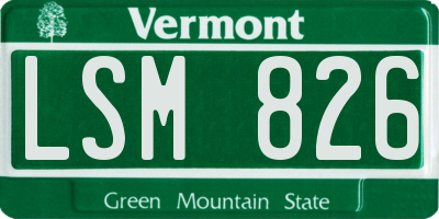 VT license plate LSM826