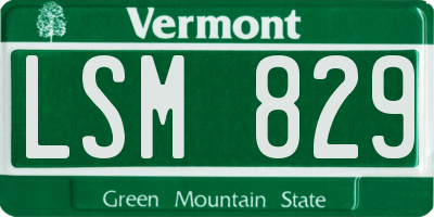 VT license plate LSM829