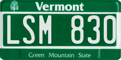 VT license plate LSM830