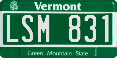 VT license plate LSM831