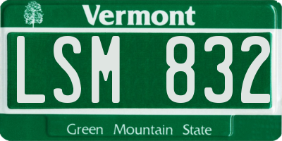 VT license plate LSM832