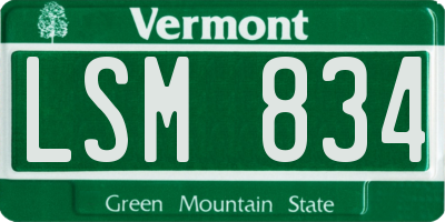 VT license plate LSM834