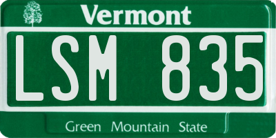 VT license plate LSM835