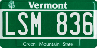 VT license plate LSM836