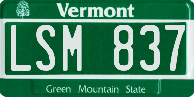 VT license plate LSM837