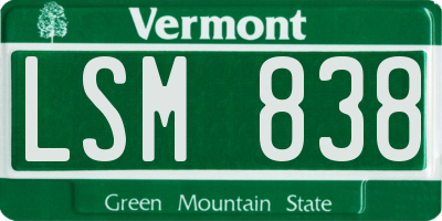 VT license plate LSM838