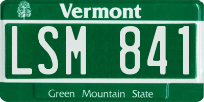 VT license plate LSM841