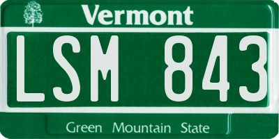 VT license plate LSM843