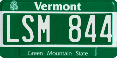 VT license plate LSM844