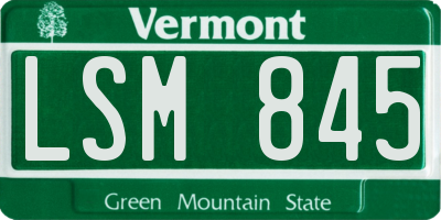 VT license plate LSM845