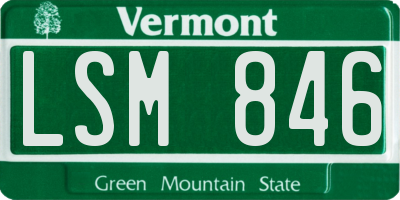 VT license plate LSM846