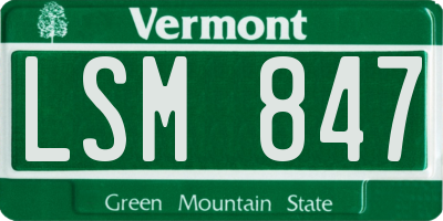 VT license plate LSM847