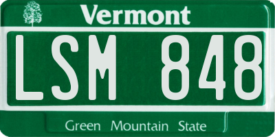 VT license plate LSM848