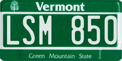 VT license plate LSM850