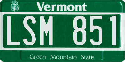 VT license plate LSM851