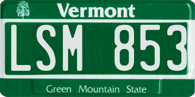 VT license plate LSM853