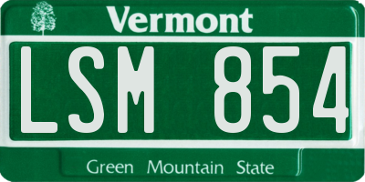VT license plate LSM854