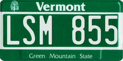 VT license plate LSM855