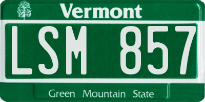 VT license plate LSM857
